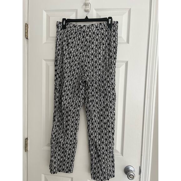 Talbots Vintage Black and White Geometric Stretch Pants Sz: 8 - Picture 3 of 4